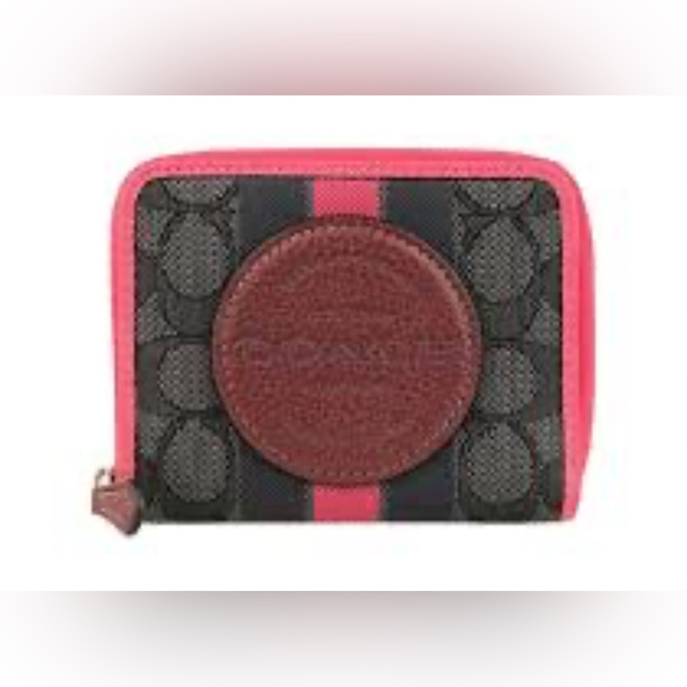 🖤COACH DEMPSEY PINK/ BLK SIGNATURE WALLET🖤